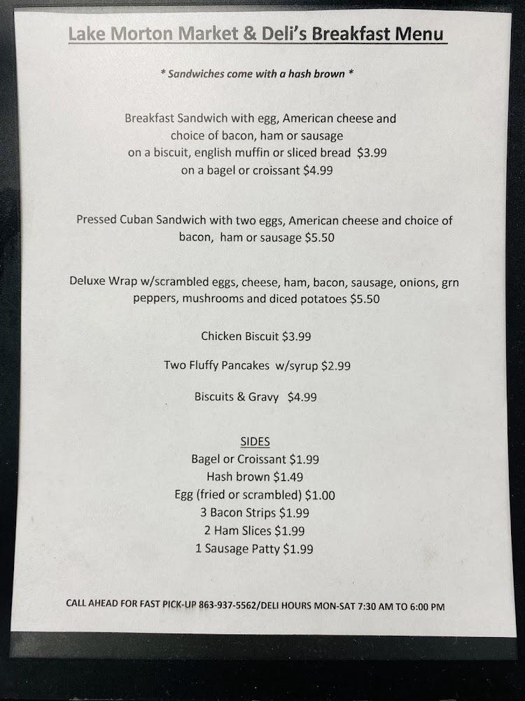 Lake Morton Market & Deli Menu image 1